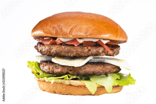 Delecious hamburger isolated on white background