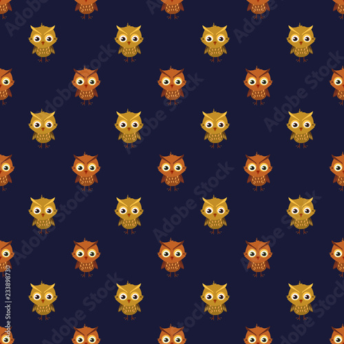 seamless pattern with cartoon owls