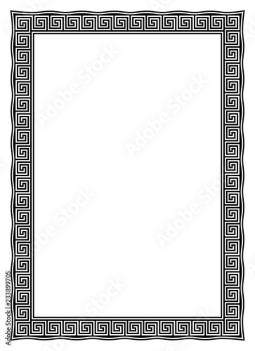 Antiker Maze Rahmen auf einem isolierten weißen Hintergrund