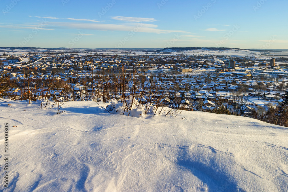 View of a city in winter
