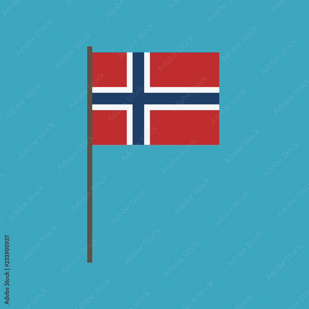 Obraz premium Norway flag icon in flat design