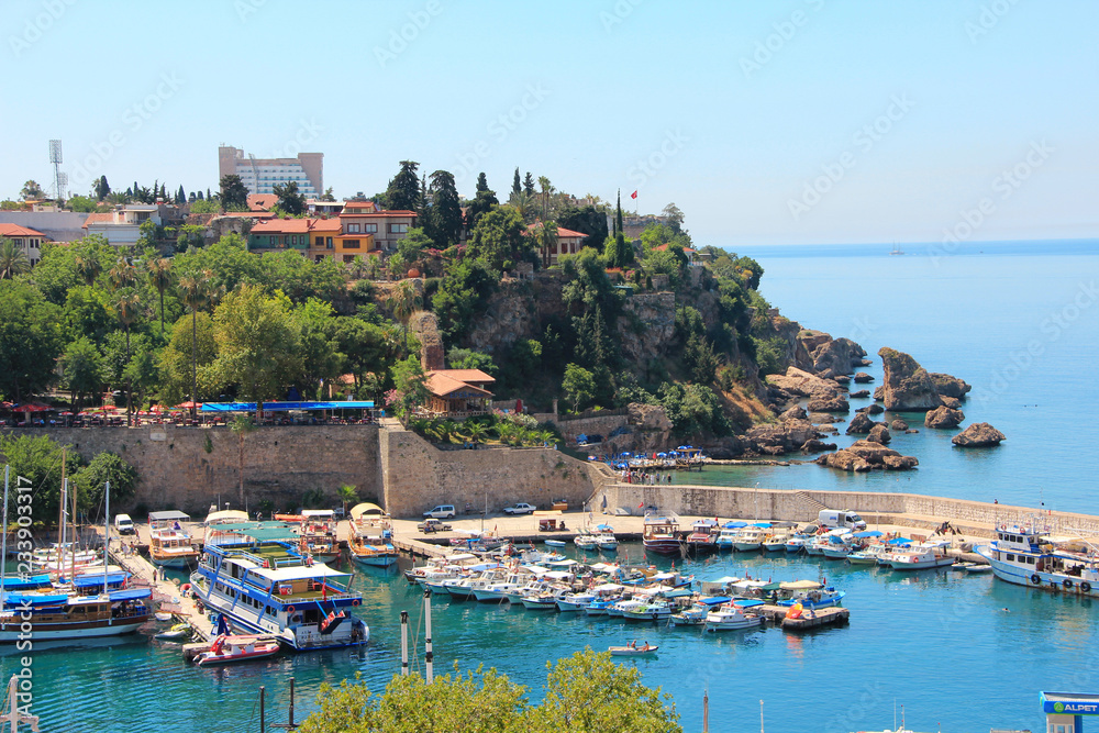 See port in Kaleici - old town in Antalya, Turkey