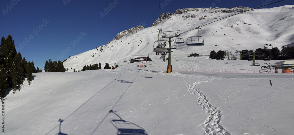 Obraz premium ski slopes in obereggen (Dolomites, Italy)