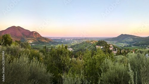 Panoramic view of Arquà Petrarca (Italy)