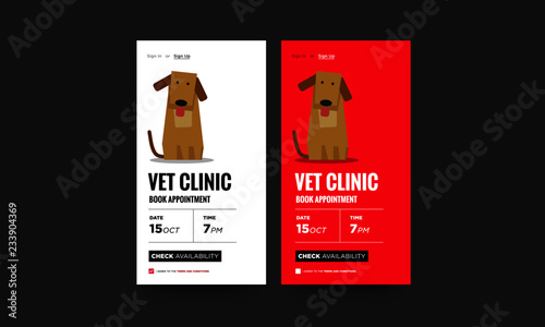 Vet Clinic Book Appointment App Design for Smart Phones