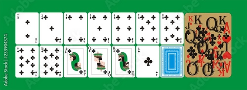 playing cards - CLUBS 