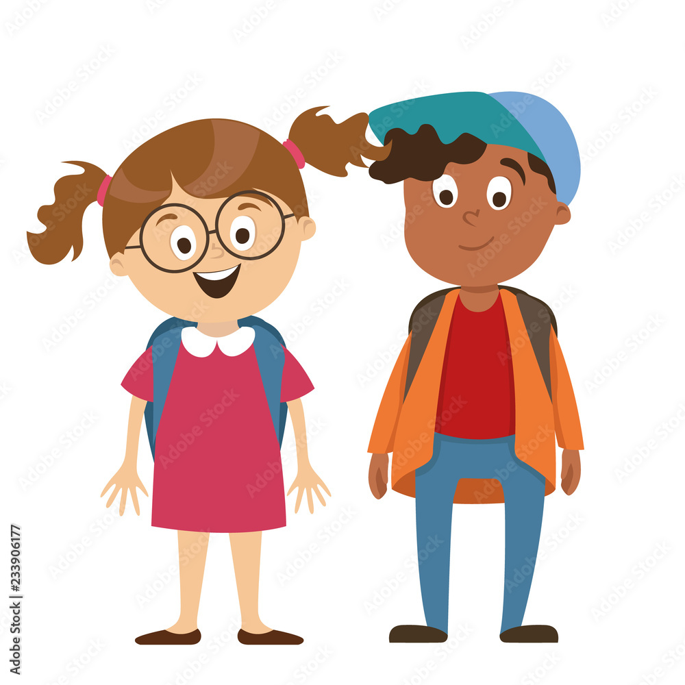 children's characters of people. school pupils, fun jump, vector children's characters of people. school pupils, fun jump, vector