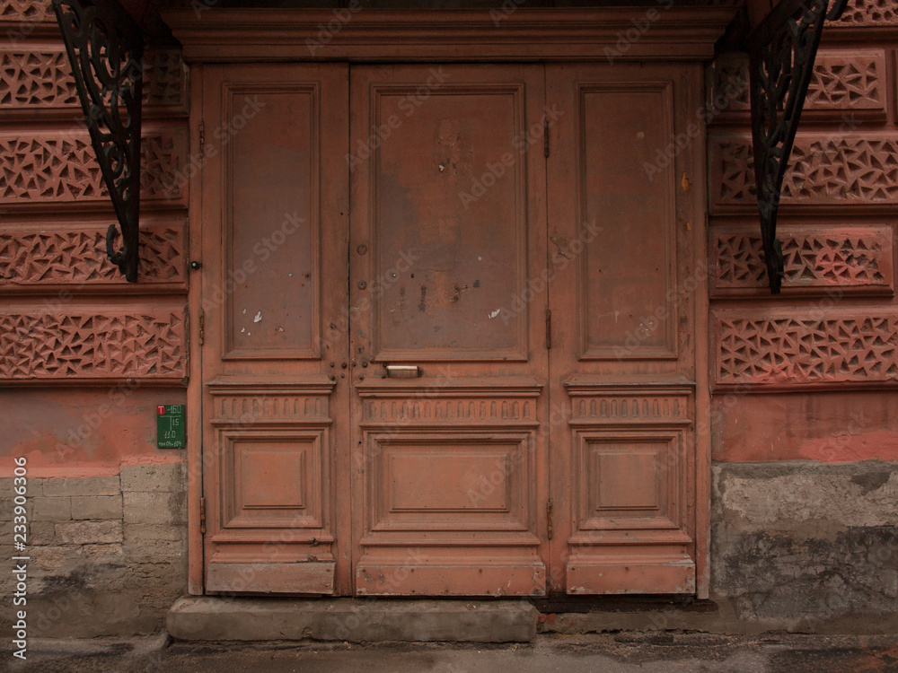 door in old wooden house