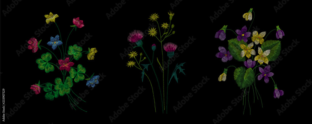 Traditional folk stylish stylish embroidery on the black background. Sketch for printing on clothing, fabric, bag, accessories and design. Vector, trend Traditional folk stylish stylish embroidery on the black background. Sketch for printing on clothing, fabric, bag, accessories and design. Vector, trend