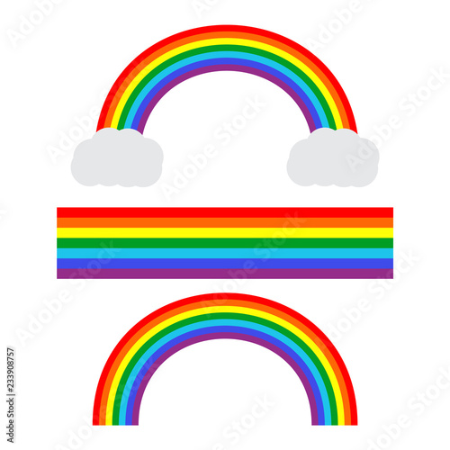 Rainbow cartoon set isolated. Stripes light arch icons vector