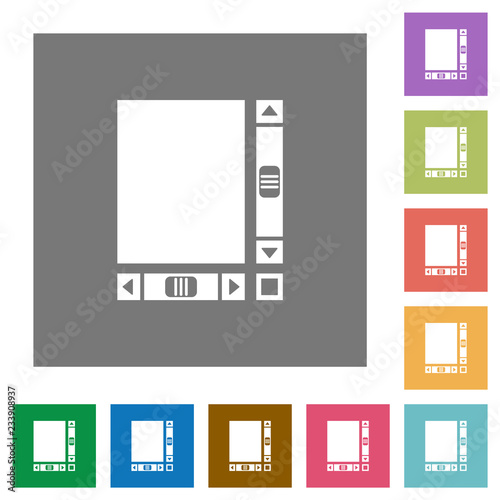 Blank document with scroll bars square flat icons