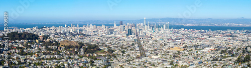San Francisco skyline from Twin Peaks, panorama view, California, USA © nikolas_jkd