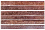collection of various empty wood panel on white background. with clipping path