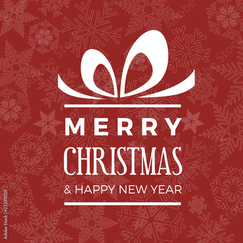 Merry Christmas and Happy New Year. Greeting, Gift or Purchases for box cover. vector illustration