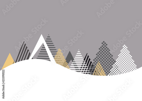 Christmas. Abstract vector illustration. Winter landscape background.