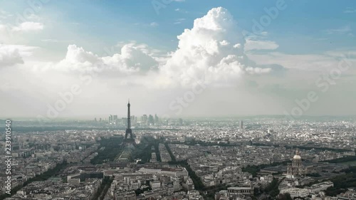 4K Paris Cityscape timelapse overview of the city