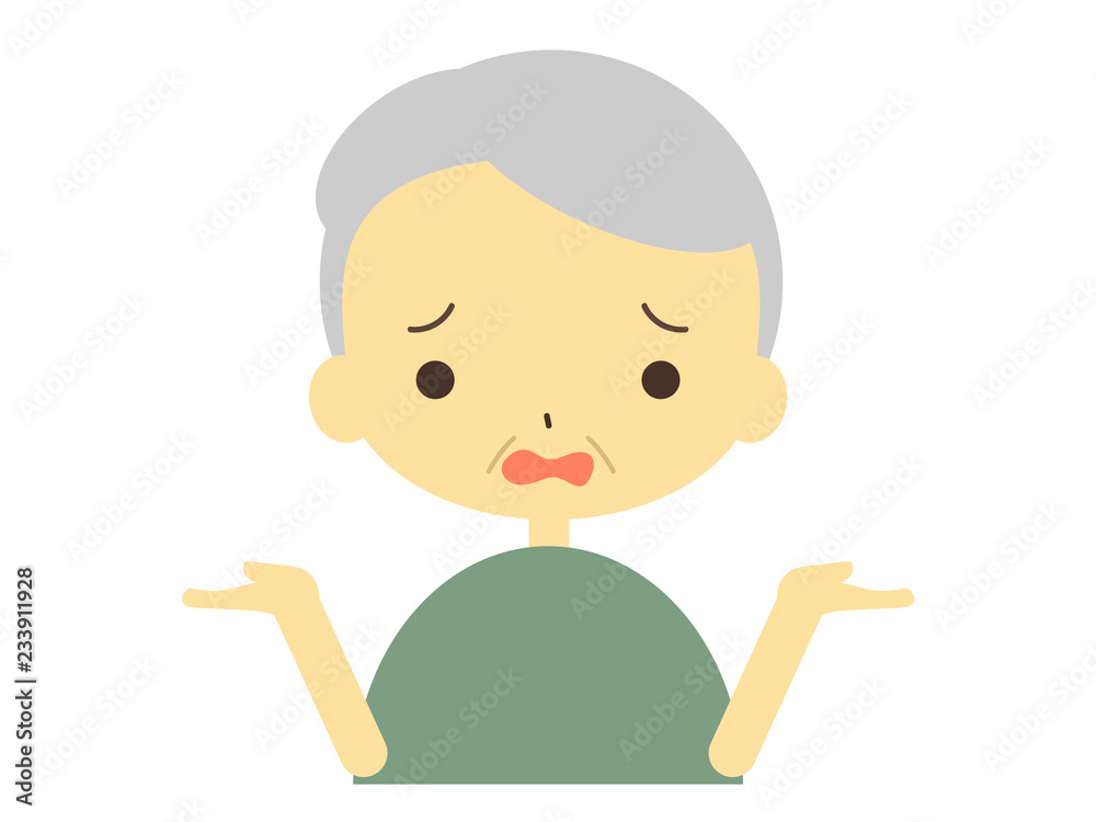 困ってお手上げなおじいさんのイラスト Stock Vector Adobe Stock