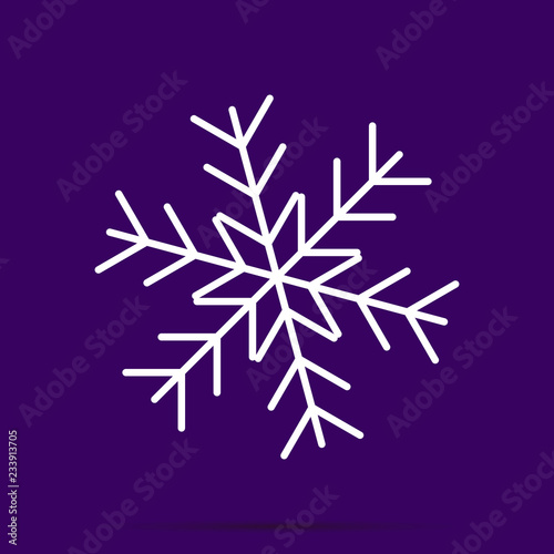 Vector neon light image of a snowflake. Snow icon. Snow in winter. Layers grouped for easy editing illustration. For your design.