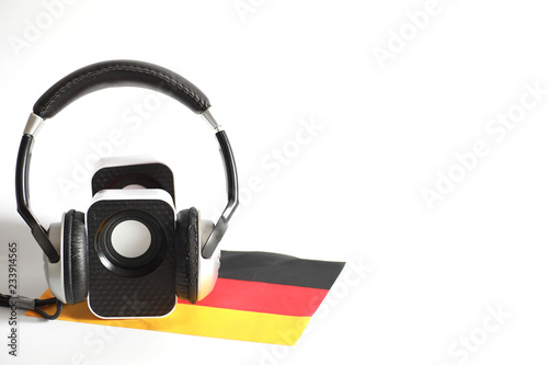 Speakers on white isolated background