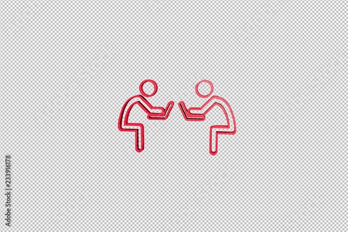 red Coworker 3D illustration on transparent background