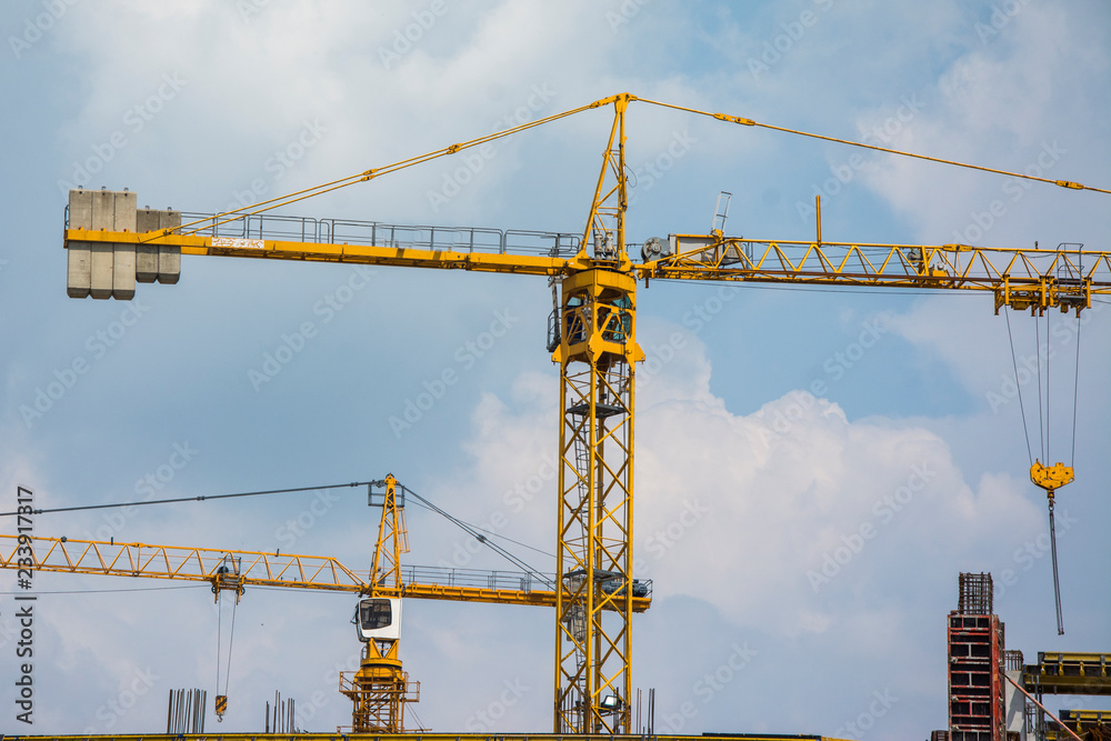 crane on a large industrial site