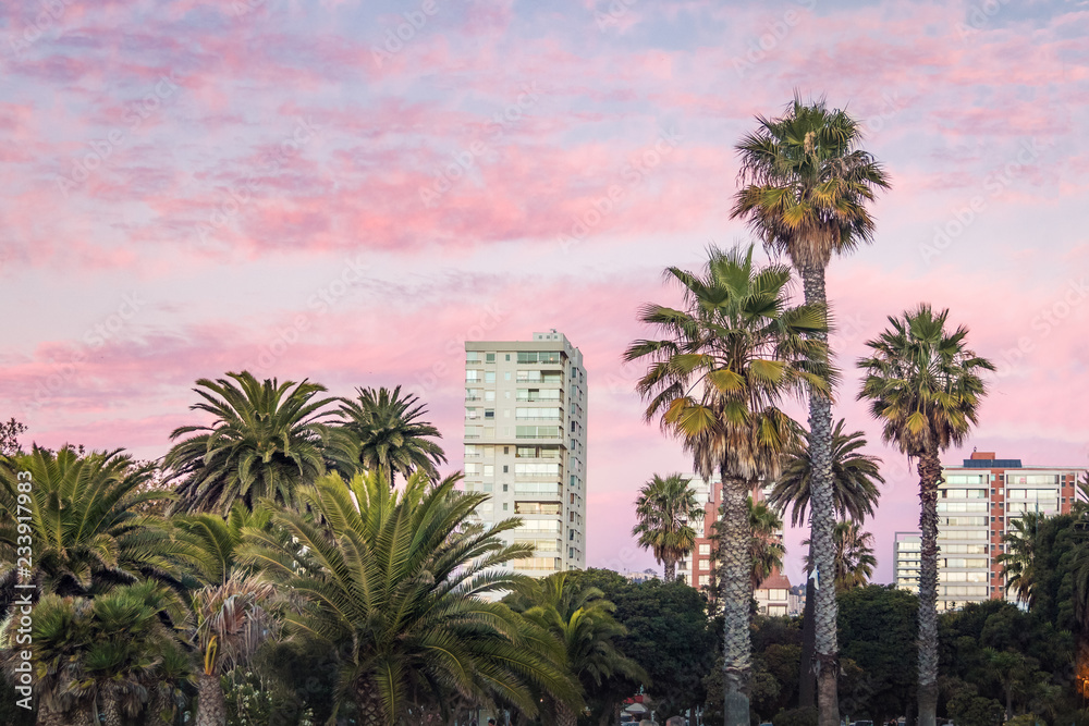 Plaza Colombia at sunset - Vina del Mar, Chile