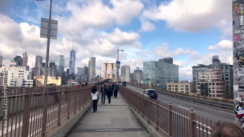 Walking on Brooklyn Bridge