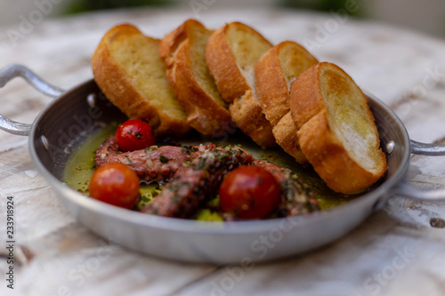 delicious octopus grilled with toasts