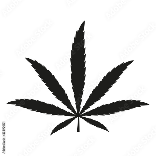 cannabis leaf silhouette isolated on white background vector illustration EPS10