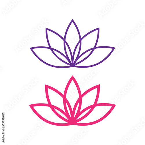Lotus icon. lotos flower calm and harmony pictogram vector