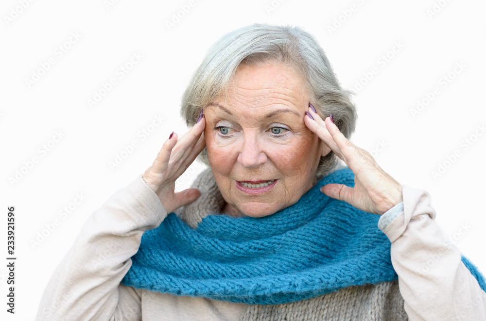 Confused and bewildered senior lady Confused and bewildered senior lady