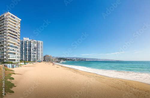 Panoramic view of Acapulco beach - Vina del Mar, Chile © diegograndi