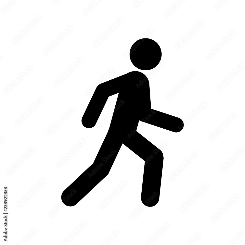 Walking man symbol. Pedestrian icon.