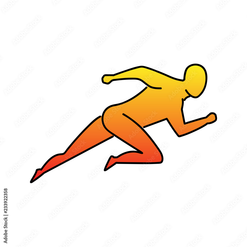 Running man symbol.