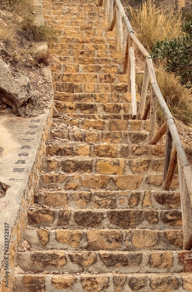 Fototapeta premium stairs toward the mountain