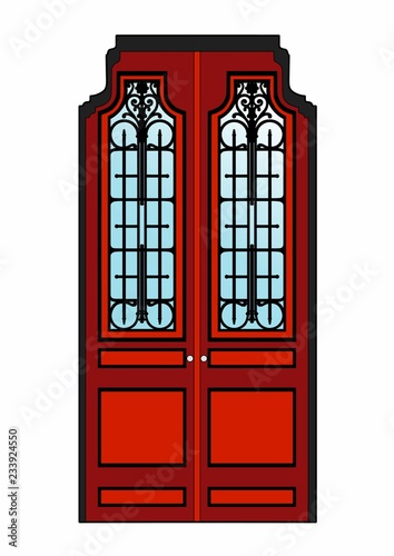 Old red door
