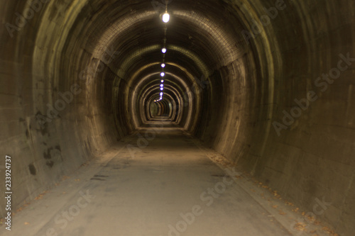 Alpe Adria cycling road tunnel, old railway, underground
