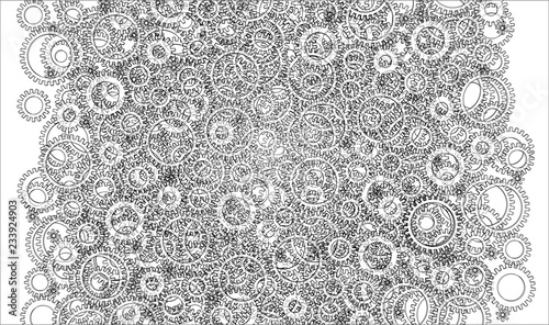Background consisting of gears. Blueprint Style