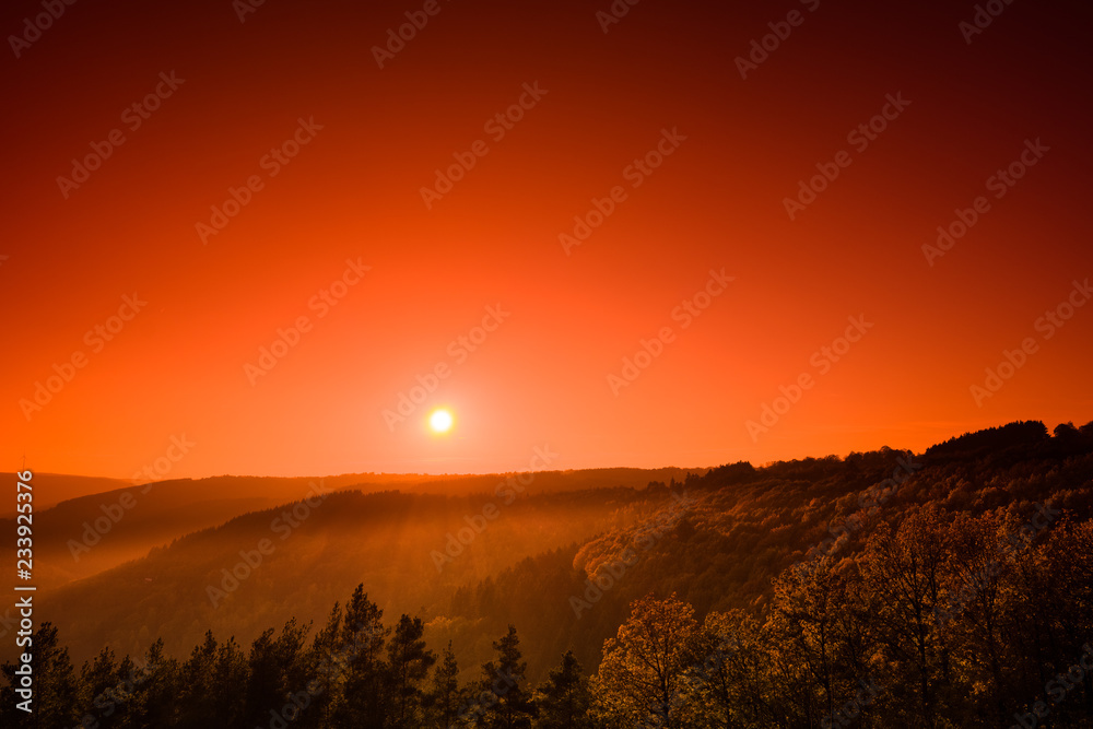 Obraz premium Orange colored sky