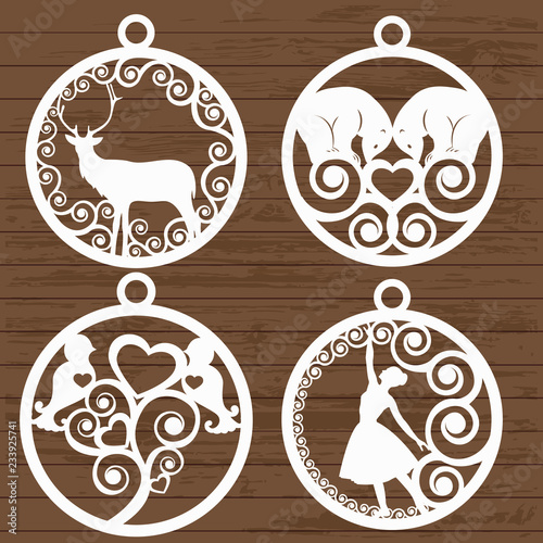 patterns of christmas balls for laser cutting