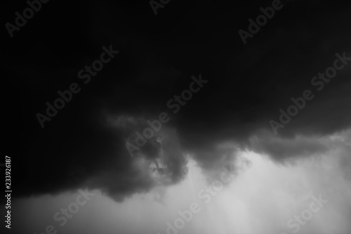 Storm clouds dramatic with black clouds and moody sky, Motion dark sky with rainy