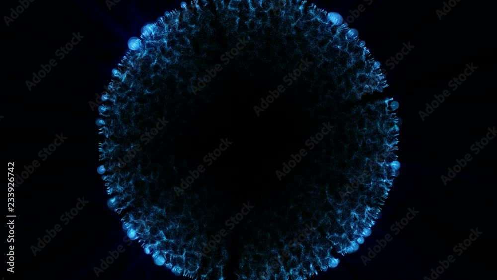 Glitter blue explosion sparkles on black background.