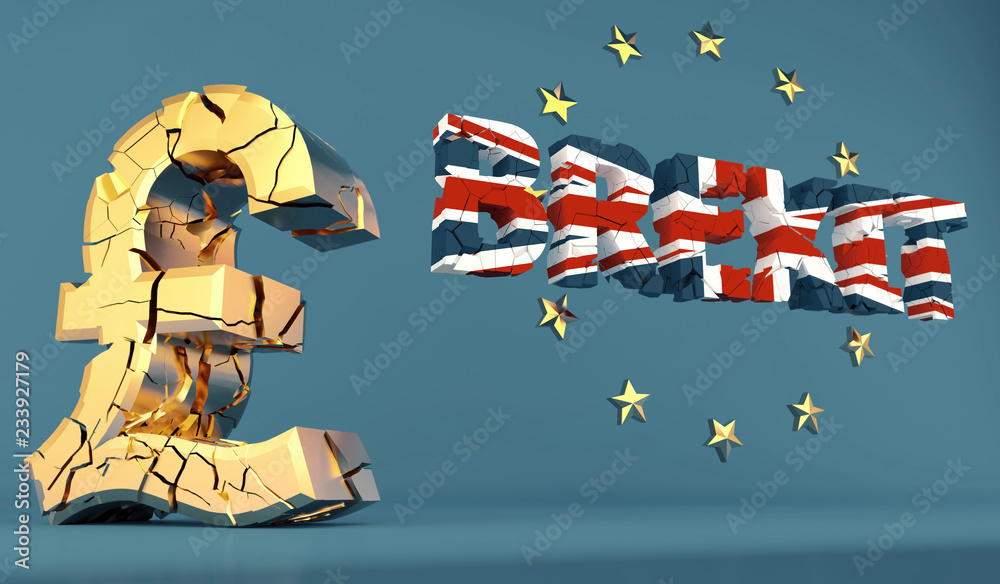 BREXIT - UK leaving the european union - 3D rendering 
