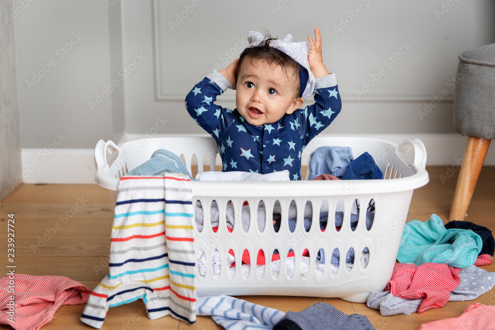 Baby basket store clothes