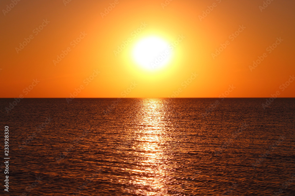 Beautiful sunset on the sea. Background. Landscape.