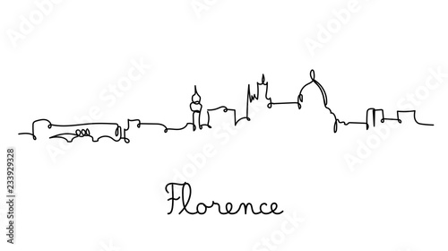 Florence city skyline in one line style