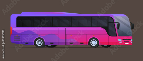 Big tour bus. Flat vector illustration