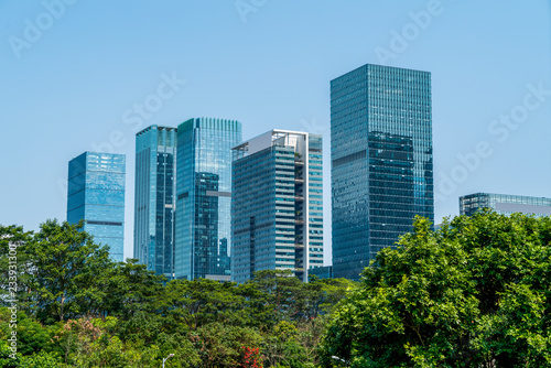 Architectural landscape of commercial building in central town