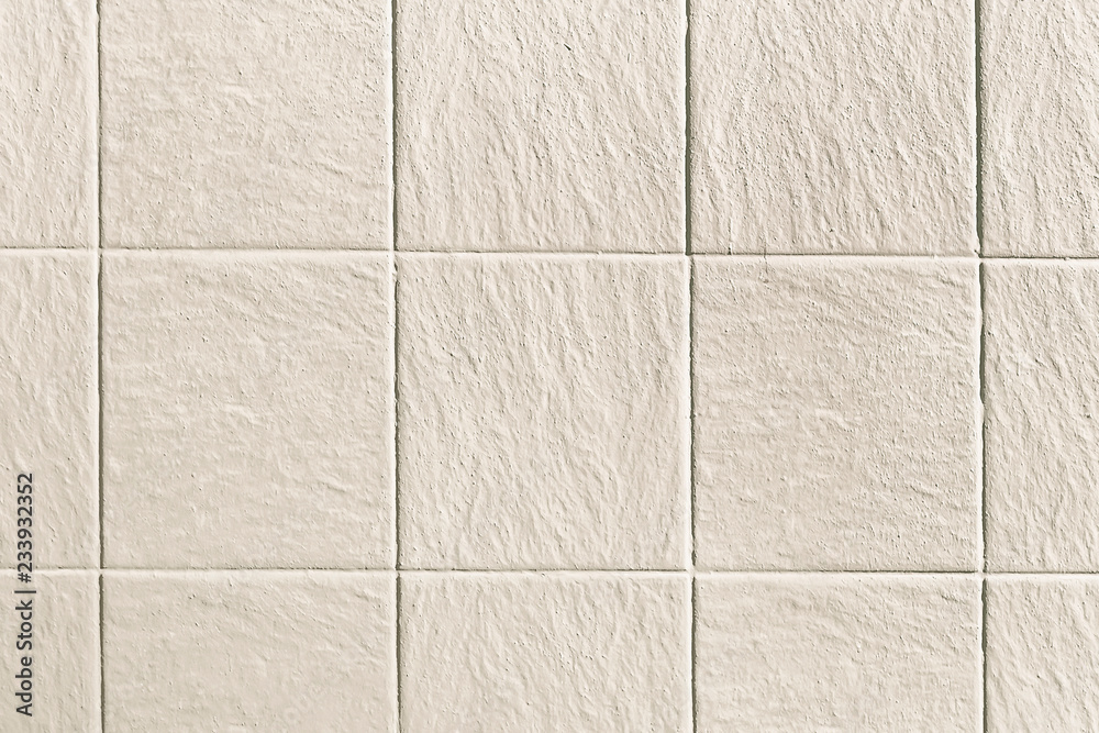 Fototapeta premium Old white mosaic wall background texture