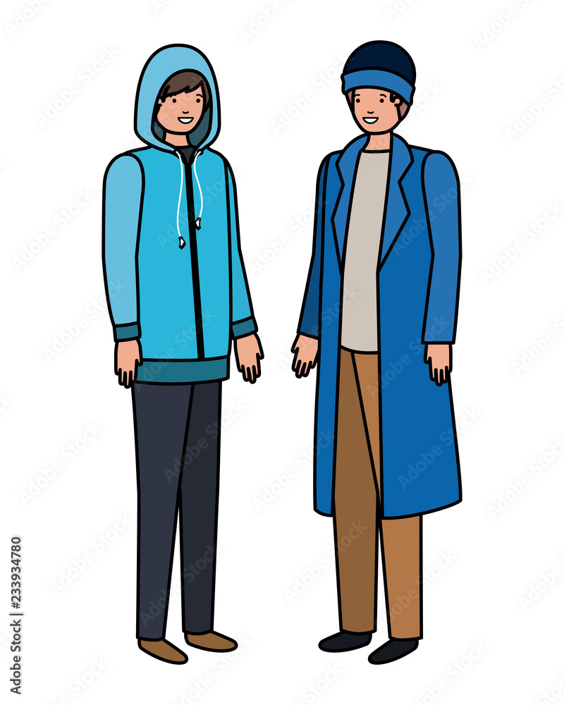 men with winter clothes avatar character men with winter clothes avatar character
